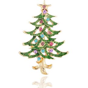 XGALBLA Vintage Rhinestones Christmas Crystal Brooch Pins for Women Girls