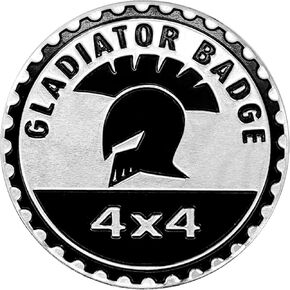 Dladiator Badge Rated Car Emblem, 4 x 4 Metal Automotive Badge 3D Metal Car Badges Emblems Round Decals Car Badge Decals Stickers Compatible with Jeep Wrangler Vehicles Trucks SUV Emblems(ZS076)