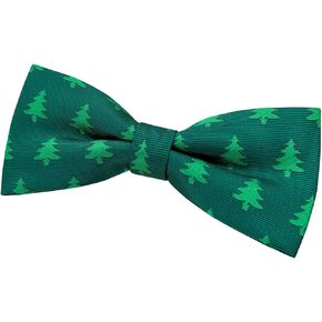 Retreez Christmas Tree Pattern Woven Pre-tied Bow Tie (4.5")