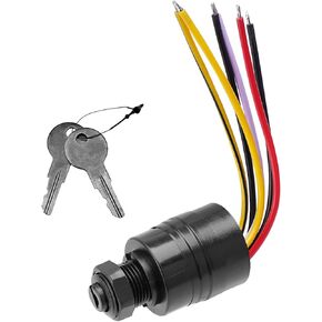 87-88107A5 Boat Ignition Switch with 2 Keys 6 Wire Connectors Compatible with Mercury Outboard Motor Key Push Choke Ignition Replace# 87-88107, 87-88107A5, 7-1155