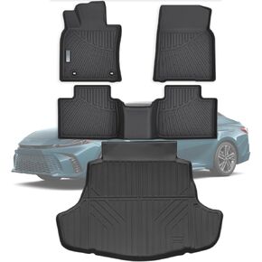 Floor Mats for 2024 2025 Toyota Tacoma (Non Hybrid) -Only fit Double Cab & Automatic Transmission(Non Manual Transmission),TPE All Weather Protection 2 Rows Car Floor Liners