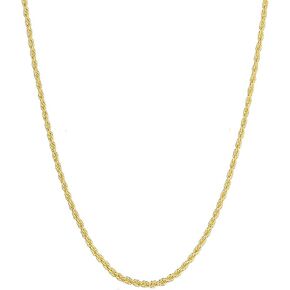 14k Yellow Gold Solid Rope Chain Necklace for Women and Men Jewelry with Lobster Clasp