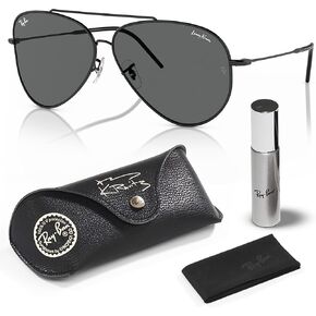 Ray-Ban RBR0101S LENNY KRAVITZ X AVIATOR REVERSE Sunglasses With Eyewear Kit Bundle - Adjustable Nose Pads