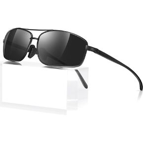 Polarized Sunglasses for Men, Ultra Lightweight Al-Mg Sunglasses with Spring Hinges, 100% UV400 Protection Mens Shades