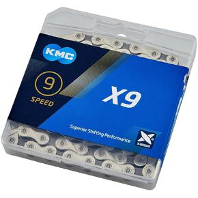 KMC Unisex's X9 9 Speed Chain, Silver/Grey, 122 Link
