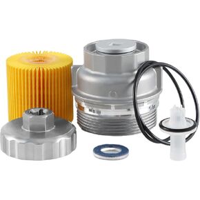 Oil Filter kit :Oil Filter + Oil Filter Housing Cap + Stainless Steel Oil Filter Cap Wrench Compatible with Toyota 4Runner Avalon Camry Lexus ES300h ES350 LS460 Replace#: 15620-31060 04152-YZZA1