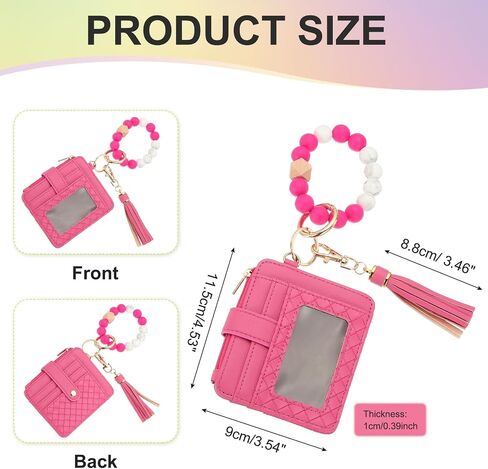 PATIKIL Keychain Wristlet Wallet, Leather RFID Blocking Credit Card Holder Wallet with Zipper Pocket for Men Women in Saudi Arabia