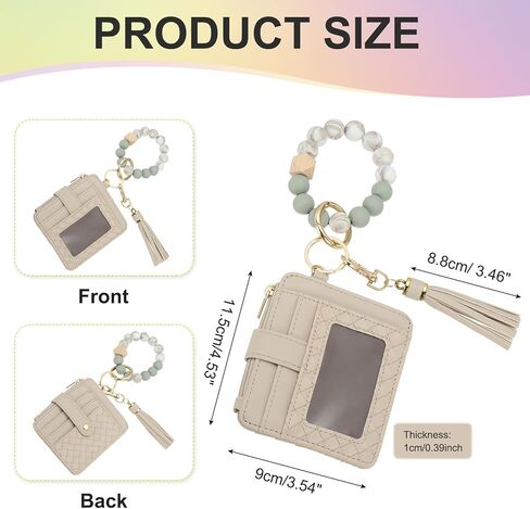 PATIKIL Keychain Wristlet Wallet, Leather RFID Blocking Credit Card Holder Wallet with Zipper Pocket for Men Women in Kuwait