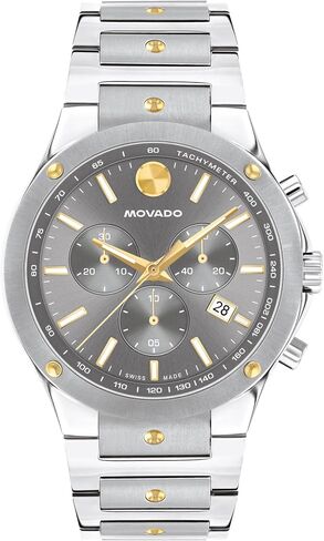 Movado SE Men's Sport Watch - Swiss Quartz Chronograph Movement, Stainless Steel Link Bracelet - 5 ATM Water Resistance - Luxury Fashion Timepiece for Him - 42mm in Kuwait