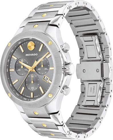Movado SE Men's Sport Watch - Swiss Quartz Chronograph Movement, Stainless Steel Link Bracelet - 5 ATM Water Resistance - Luxury Fashion Timepiece for Him - 42mm in Kuwait