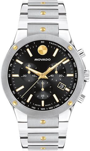 Movado SE Men's Sport Watch - Swiss Quartz Chronograph Movement, Stainless Steel Link Bracelet - 5 ATM Water Resistance - Luxury Fashion Timepiece for Him - 42mm in Kuwait