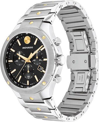 Movado SE Men's Sport Watch - Swiss Quartz Chronograph Movement, Stainless Steel Link Bracelet - 5 ATM Water Resistance - Luxury Fashion Timepiece for Him - 42mm in Kuwait
