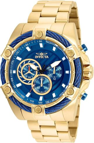 Invicta Men's Bolt Quartz Chronograph 52mm Watch with Stainless-Steel Strap, Gold, 25.2 in Kuwait