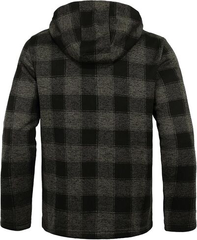 Men's Fleece Jacket Plaid Hoodies Sherpa Zip Up Winter Work Warm Sweatshirts in Saudi Arabia