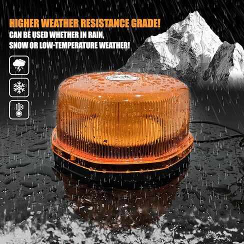 Emergency Strobe Light, Amber LED Beacon Flashing Lights 10-30V, Warning Lamp with Strobe&Rotate Mode with Magnetic Base for Vehicle Truck Forklift Snow Plow Postal Car in Saudi Arabia