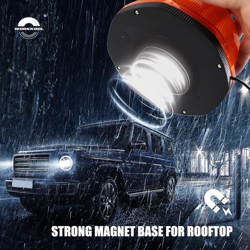 Emergency Strobe Light, Amber LED Beacon Flashing Lights 10-30V, Warning Lamp with Strobe&Rotate Mode with Magnetic Base for Vehicle Truck Forklift Snow Plow Postal Car in Saudi Arabia