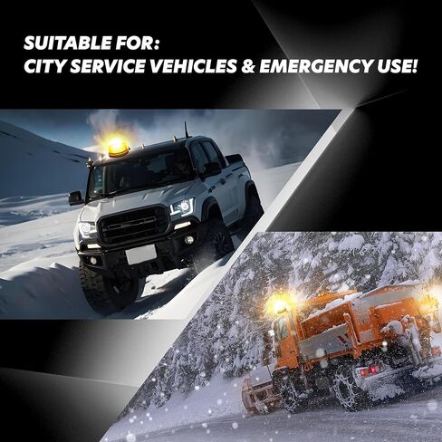 Emergency Strobe Light, Amber LED Beacon Flashing Lights 10-30V, Warning Lamp with Strobe&Rotate Mode with Magnetic Base for Vehicle Truck Forklift Snow Plow Postal Car in Saudi Arabia