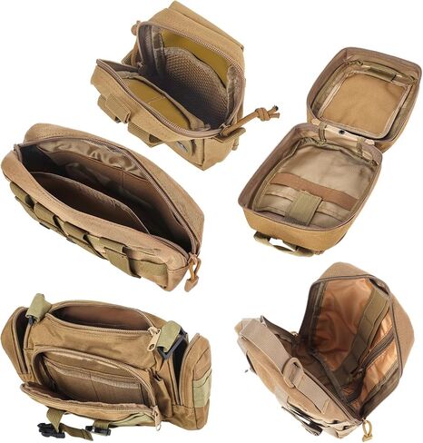 Universal Tactical Car Seat Back Organizer Bag Tactical Molle Vehicle Organizers Panel Gear Accessories with 5 Different Size Molle Pouches for Car Truck Ford Jeep Vehicle (C style-Black) in Kuwait