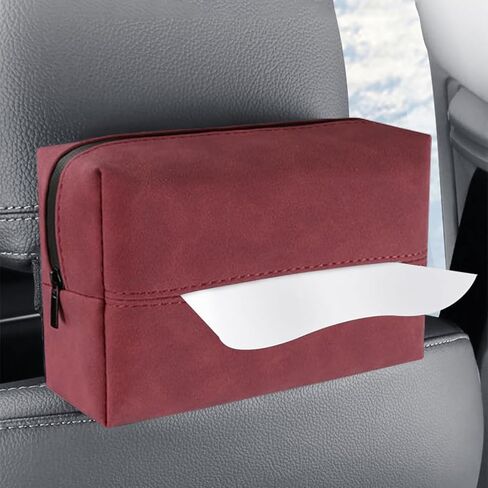 Car Napkin Holder for Back Seat - Tissue Box Holder Cover for Car Backseat - Car Napkin Dispenser - Tissue Organization Bag Mask Organizer Pouches Red Black Blue Brown in Saudi Arabia