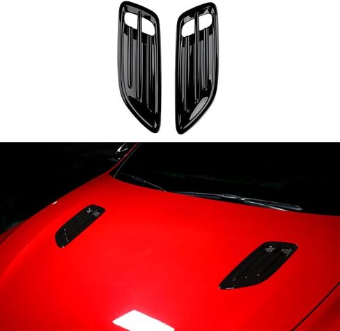 Glossy Black Style Car Air Flow Intake Cover,Air Flow Intake Hood Scoop Vent Cover Trim,Side Vent Bonnet Cover Compatible with Kia Stinger Accessories in Kuwait