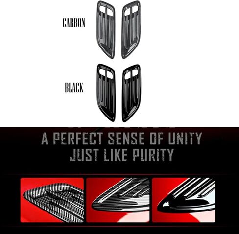 Glossy Black Style Car Air Flow Intake Cover,Air Flow Intake Hood Scoop Vent Cover Trim,Side Vent Bonnet Cover Compatible with Kia Stinger Accessories in Kuwait