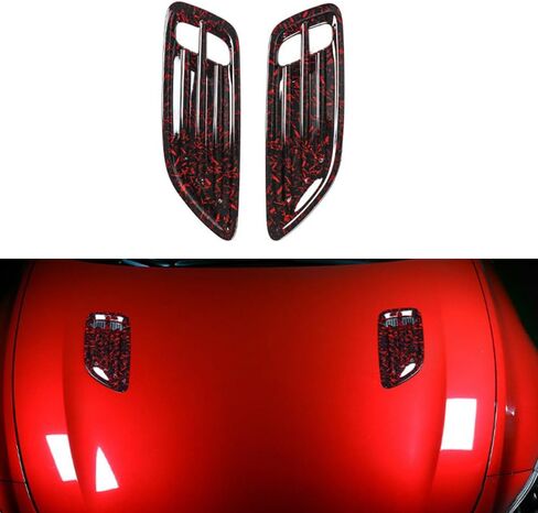 Glossy Black Style Car Air Flow Intake Cover,Air Flow Intake Hood Scoop Vent Cover Trim,Side Vent Bonnet Cover Compatible with Kia Stinger Accessories in Kuwait