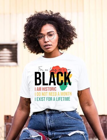 Black History Shirts African American T-Shirts Women Black History Month Tops Black Freedom Clothes in Kuwait