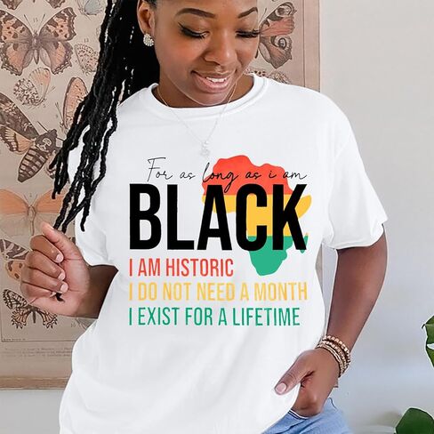 Black History Shirts African American T-Shirts Women Black History Month Tops Black Freedom Clothes in Kuwait