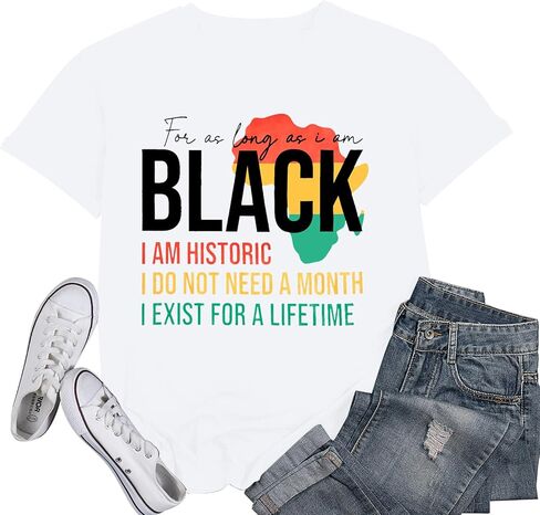 Black History Shirts African American T-Shirts Women Black History Month Tops Black Freedom Clothes in Kuwait
