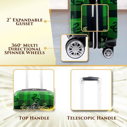 FUL Harry Potter 22 Inch Carry On Luggage, Hardshell Rolling Suitcase with Spinner Wheels, Slytherin in Saudi Arabia