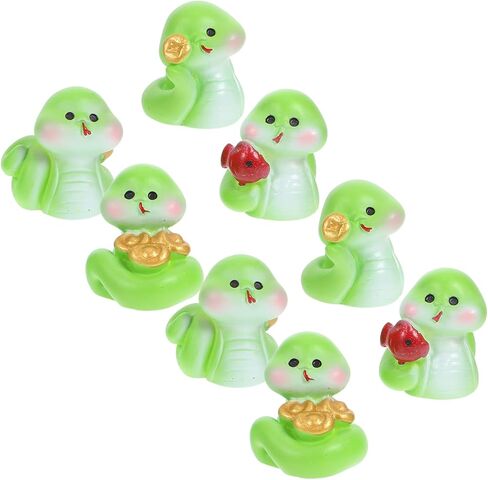6 Pcs 2025 Miniature Snake Figurines: Resin New Year Ornaments Snake Year, Treasure Pots Snake Decor Chinese Zodiac Animal Statues Year of The Snake for Spring Festival Home Car Decor in Saudi Arabia