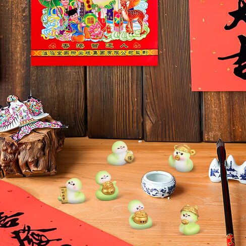 6 Pcs 2025 Miniature Snake Figurines: Resin New Year Ornaments Snake Year, Treasure Pots Snake Decor Chinese Zodiac Animal Statues Year of The Snake for Spring Festival Home Car Decor in Saudi Arabia