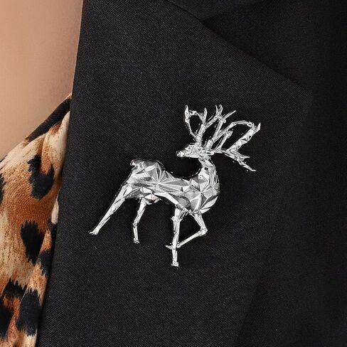 Deer Brooch Clips Sweater Vintage Shawl Clips Cardigan Collar Clips Dress Shirt Clips Christmas Elk Brooch Jewelry for Women in Kuwait