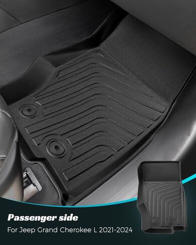 بطانة شحن لأرضية السيارة لسيارة Jeep Grand Cherokee L 2024 2023 2022 2021 (فقط لـ 6 مقاعد بدون مسند ذراع خلفي مركزي) سجادات سيارات TPE مخصصة لجميع الأحوال الجوية 2021-2024 ملحقات Grand Cherokee L in Kuwait