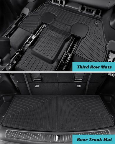 بطانة شحن لأرضية السيارة لسيارة Jeep Grand Cherokee L 2024 2023 2022 2021 (فقط لـ 6 مقاعد بدون مسند ذراع خلفي مركزي) سجادات سيارات TPE مخصصة لجميع الأحوال الجوية 2021-2024 ملحقات Grand Cherokee L in Kuwait