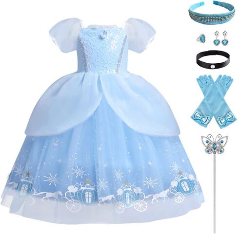 ODIZLI Little Girls Princess Dress Up Clothes Butterfly Tulle Long Ball Gown+Accessories Birthday Party Halloween Costume in Saudi Arabia