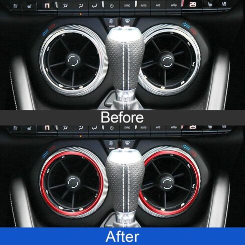 Compatible with Center Console Air Conditioner Vent Outlet Panel Trim Decorative Frame Aluminum Alloy Rings Sticker Decal Interior Accessories for Chevrolet Camaro 2017-2020 (4pcs,Blue) in Saudi Arabia