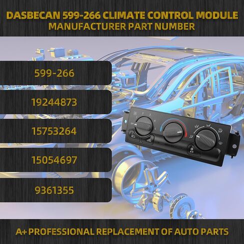 Dasbecan 599-266 A/C Heater Climate Control Module Panel Compatible with 1999-2002 Chevrolet Tahoe Silverado Suburban GMC Sierra Yukon Replace# 19244873 15753264 15054697 9361355 in Saudi Arabia