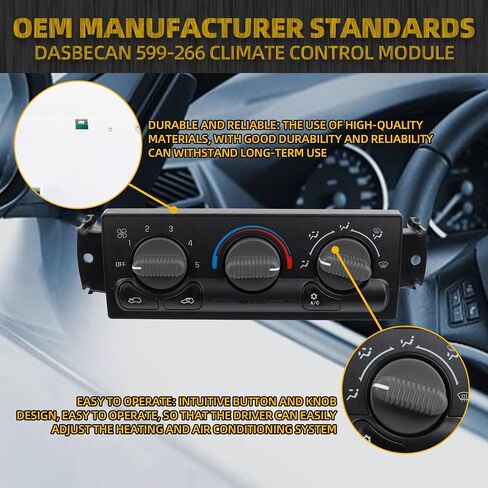 Dasbecan 599-266 A/C Heater Climate Control Module Panel Compatible with 1999-2002 Chevrolet Tahoe Silverado Suburban GMC Sierra Yukon Replace# 19244873 15753264 15054697 9361355 in Saudi Arabia