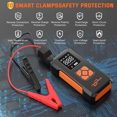 Portable Car Jump Starter with Air Compressor 3500A Portable Car Battery Booster with 150PSI Tire Inflator 12V Jump Box Car Battery Jumper Starter(All Gas/8L Diesel) with LCD Display Flashlight in Saudi Arabia