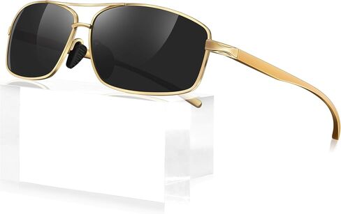 Polarized Sunglasses for Men, Ultra Lightweight Al-Mg Sunglasses with Spring Hinges, 100% UV400 Protection Mens Shades in Kuwait