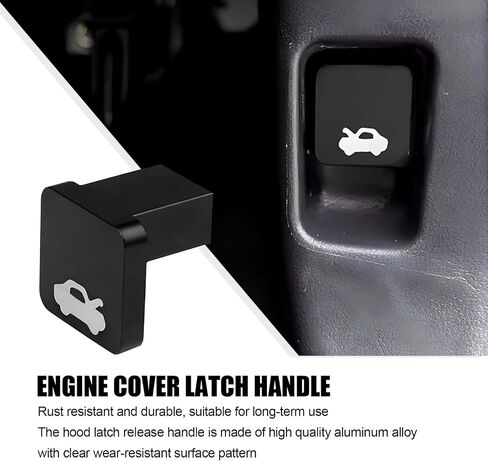 1 PC Car Hood Pull Handle Repair Kit, Engine Cover Lock Control Switch with Screw Wrench, Hood Latch Release Handle Replacement with Graphic Badge, Compatible with Honda Civic 96-2011 (Black) in Saudi Arabia