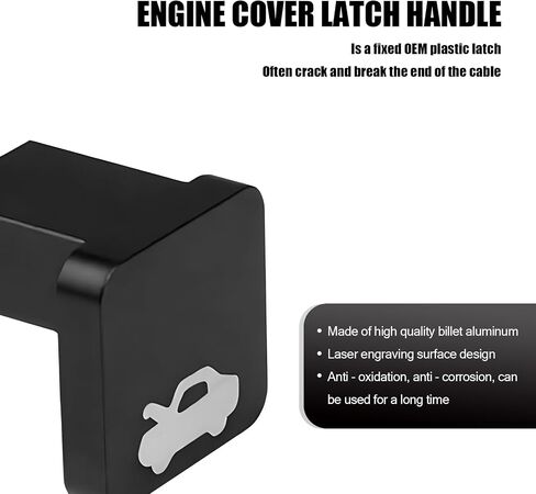 1 PC Car Hood Pull Handle Repair Kit, Engine Cover Lock Control Switch with Screw Wrench, Hood Latch Release Handle Replacement with Graphic Badge, Compatible with Honda Civic 96-2011 (Black) in Saudi Arabia