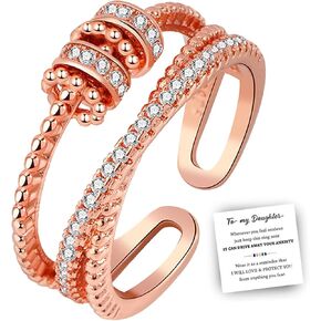 Daughter Gifts from Mom To My Daughter Ring Gifts Highs and Lows Ring Zircon Double Wave Rings Mother Daughter Rings Birthday Gifts Trendy Stuff Christmas Gifts 2024
