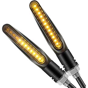 Universal 4Pcs Motorcycle Turn Signals LED Blinker Flowing Water Flashing Lights Tail Stop Indicators Compatible with Kawasaki Honda Yamaha Suzuki Turn Light (4Pcs)
