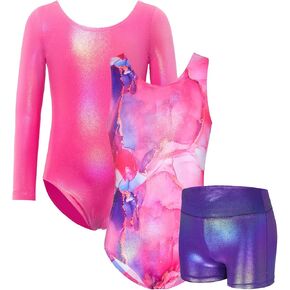 Bundle of Rose and Purple Girls Gymnastics Leotards Size 6-7 Years Old