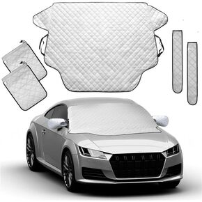 EcoNour Windshield Cover for Ice and Snow with Side Mirror and Wiper Cover | 4-Layer PEVA Windshield Snow Cover for Cars, SUVs, and Trucks | Durable Winter Windshield Covers