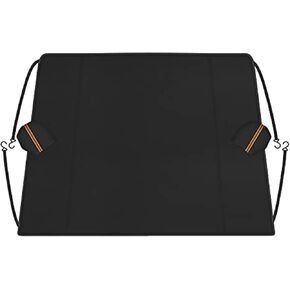 Windshield Snow Cover, Winter Sun Shade Windshield Ice Cover Protector Waterproof with Mirror Snow Covers and Hooks, Dual-Secure Fixture Design, fit for Most Vehicles Cars Trucks Vans and SUVs