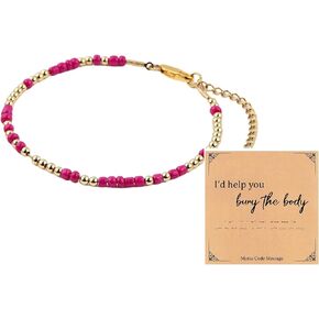 Morse Code Bracelets For Women, I'd Help You Bury The Body Friendship Bracelet Matching Couple Bracelets For Best Friends Christmas Birthday Jewelry Gifts
