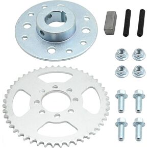 Heavy Duty 40 41 420 Chain 48T Rear Sprocket with 1/4" Keyway and 1" Bore Go Kart Hub, Replacement for Predator 212cc 196cc 6.5hp Engine Go Kart Cart Powersports Accessory Parts